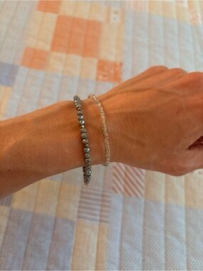 Delicate Gray Beaded Women's Bracelet Set